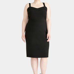 Rachel Roy Black Sleeveless Sheath Dress Style 14W Nearly New